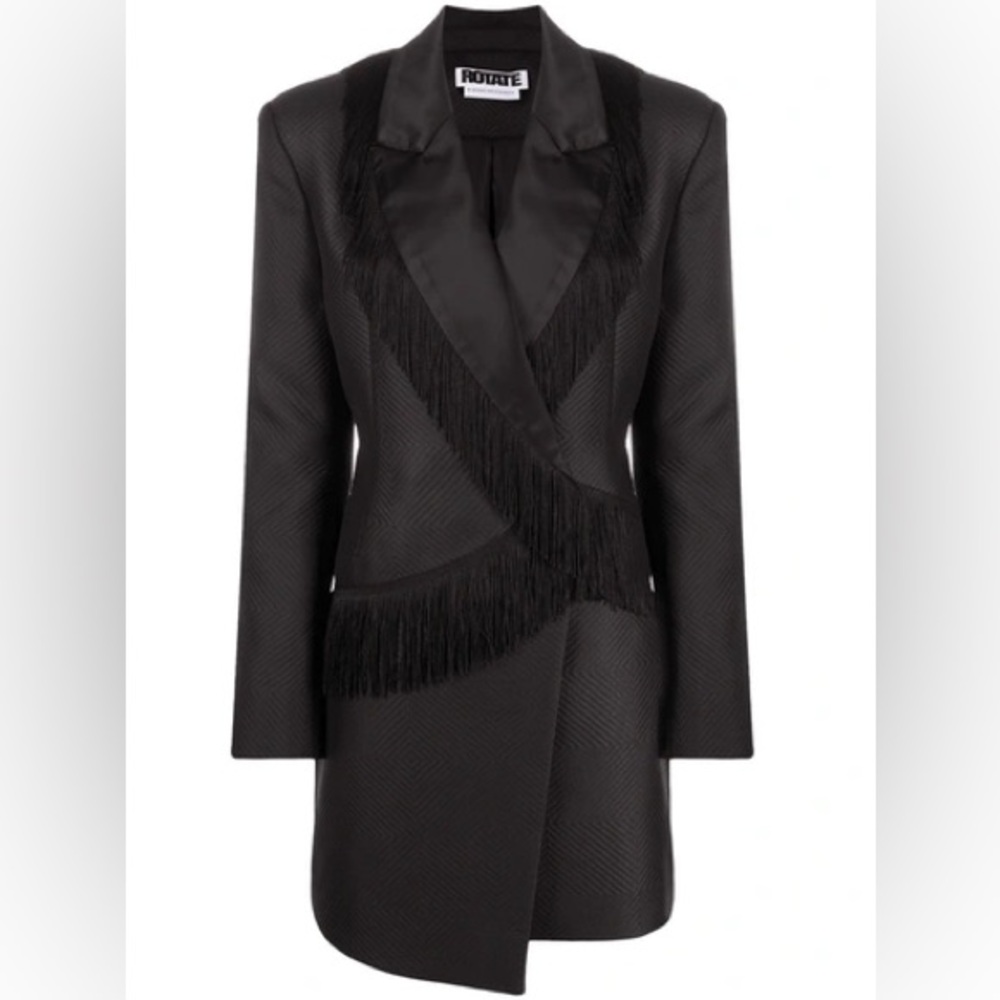 Shannon Fringe Long Sleeve Blazer Dress